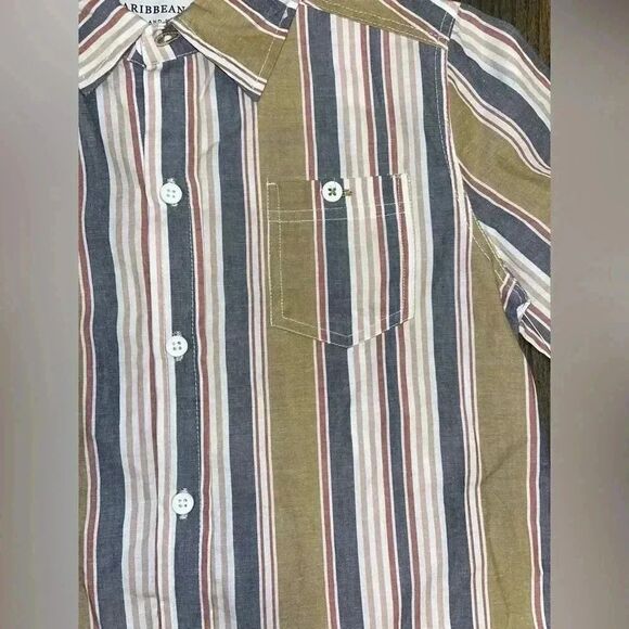 NWT Kids Caribbean Joe Collared Button Down Shirt‎ Size M, summer, vacation D34 - Picture 4 of 6